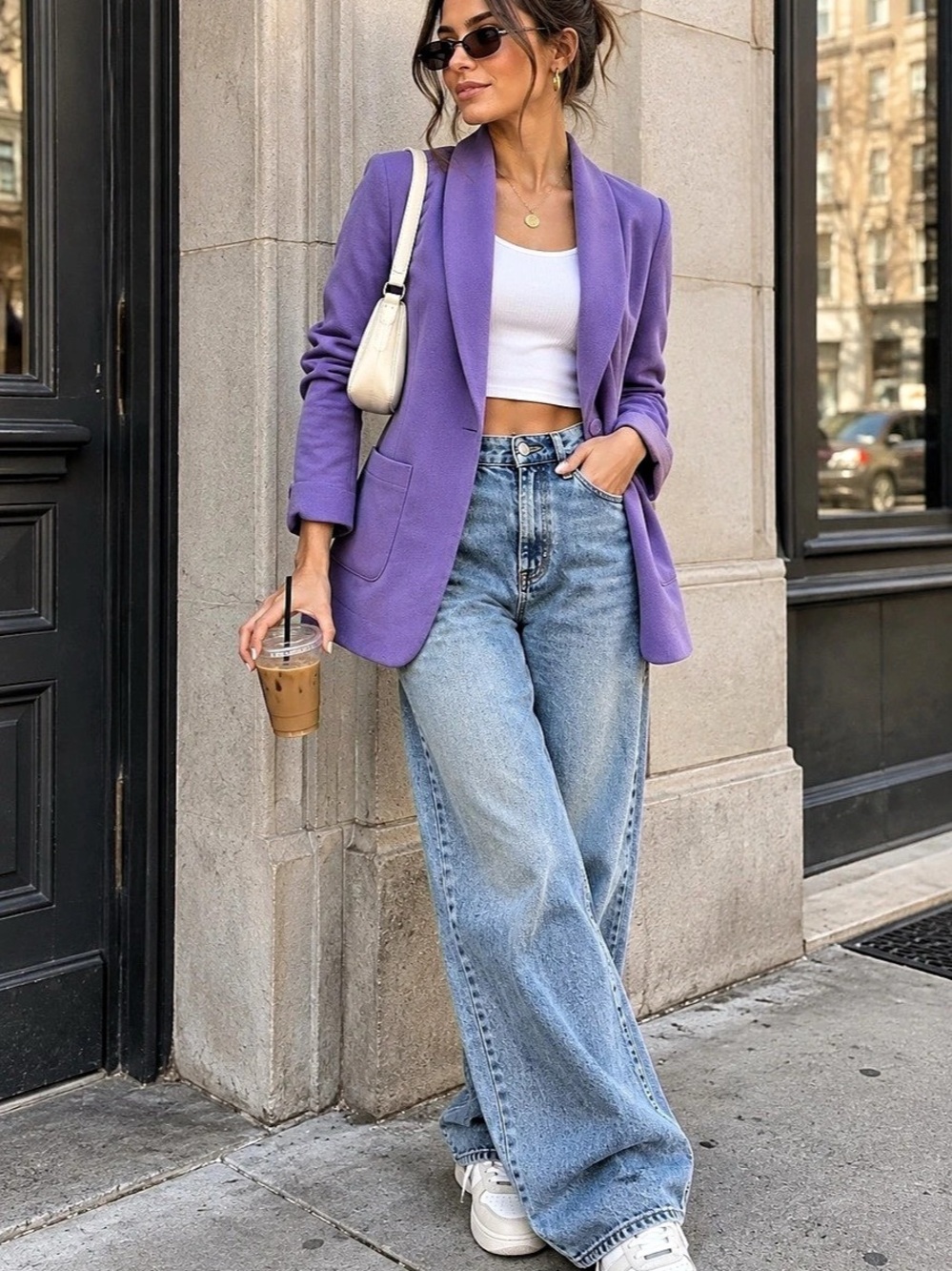 Susan Graver Weekend Purple Knit Blazer Jacket Size M Cotton Blend